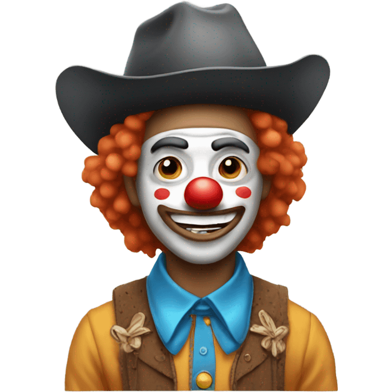 Clown with cowboy hat emoji