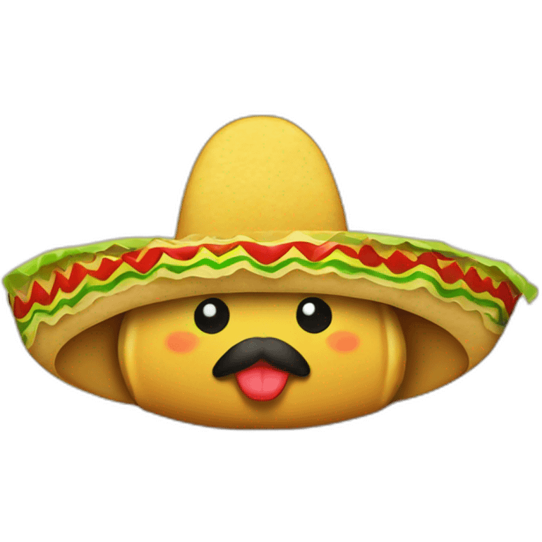 Tacos with a Mexican hat emoji