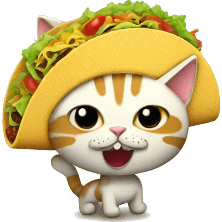 create a taco cat, a cat with the body of a taco emoji