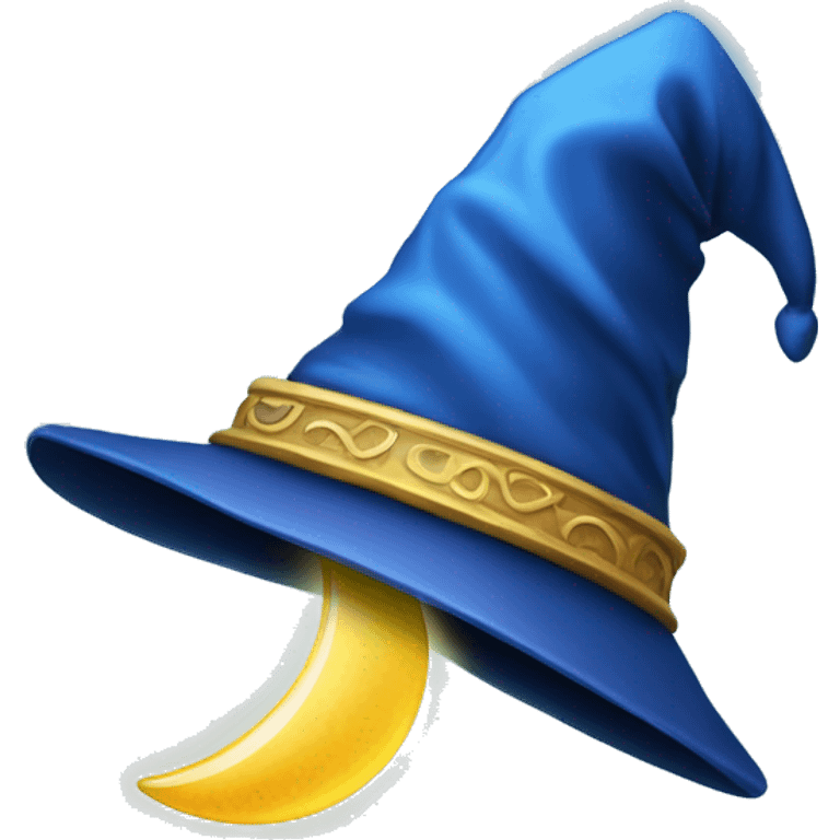 blue wizard hat with star and moon emoji