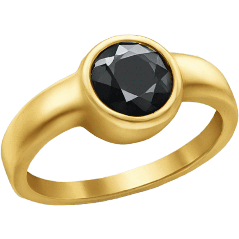 gold ring with black diamond emoji