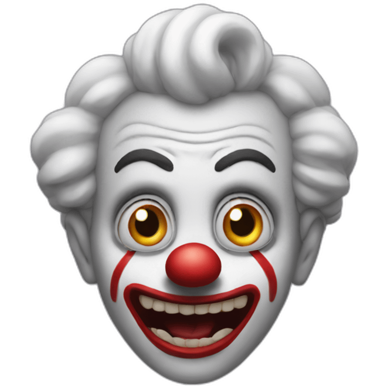 horror anxious clown emoji