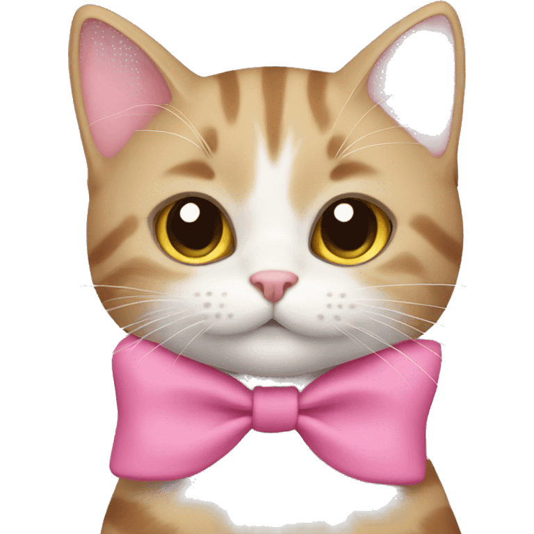 Cat with a pink bow emoji