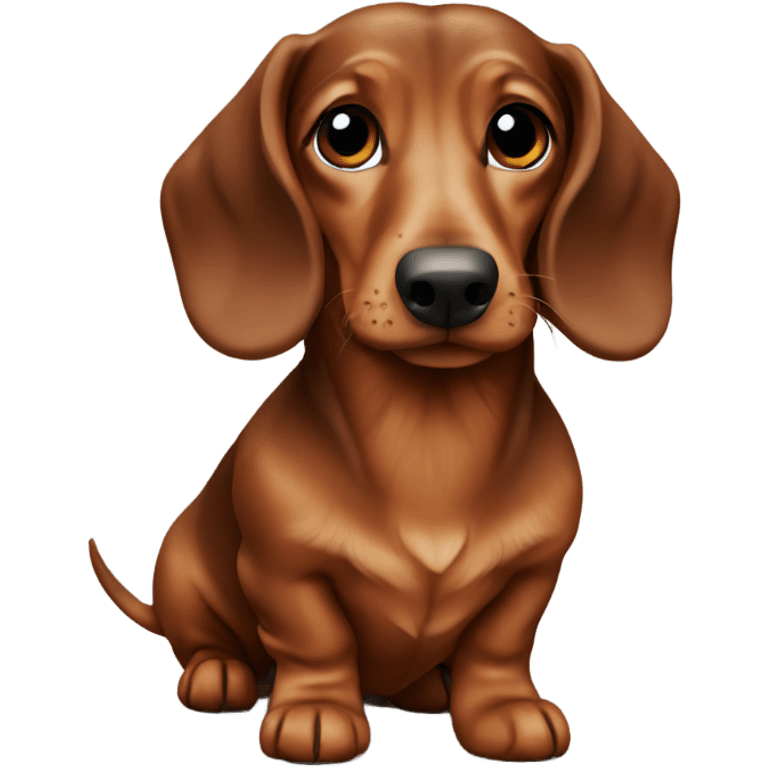 Brown haired dachshund long hair emoji