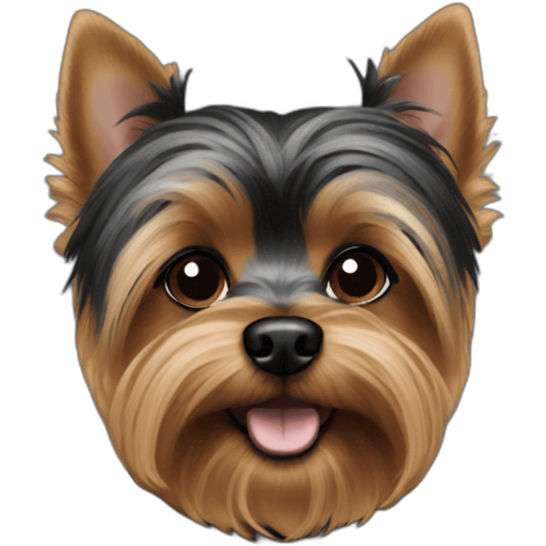 Short snout Yorkie black eyes emoji