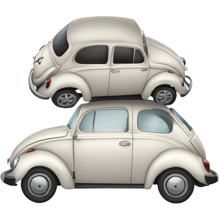 White volks wagon beetle car emoji