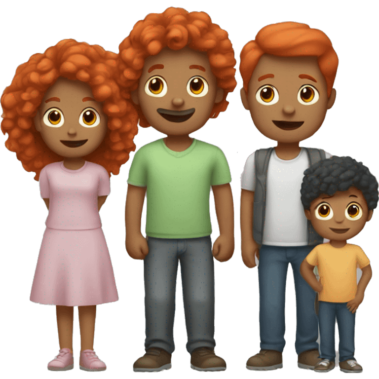 Red haired family emoji