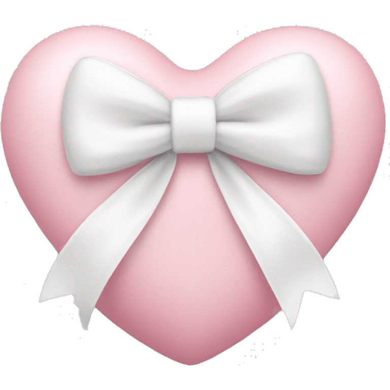 Pastel pink heart with white bow emoji