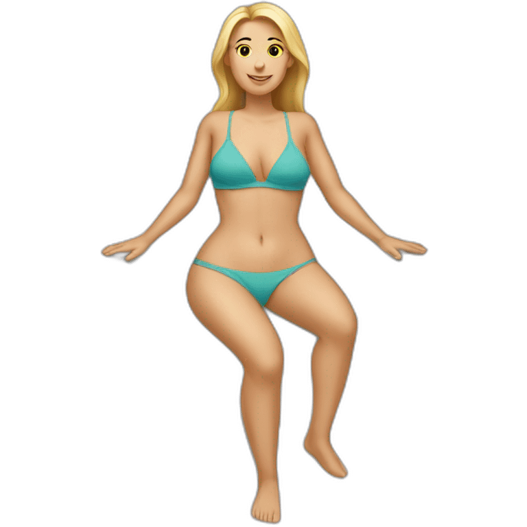 soft-fit Caucasian woman bikini (beach body) bed emoji