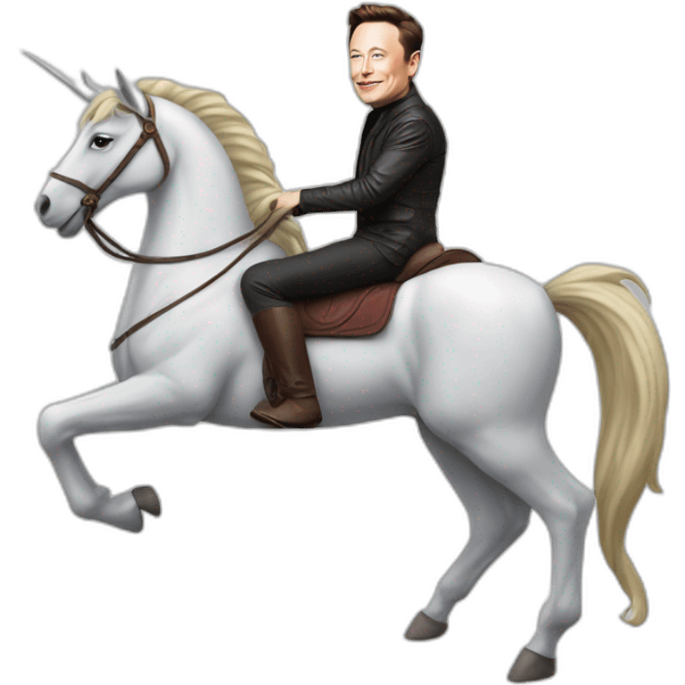 Elon musk sur une licorne emoji