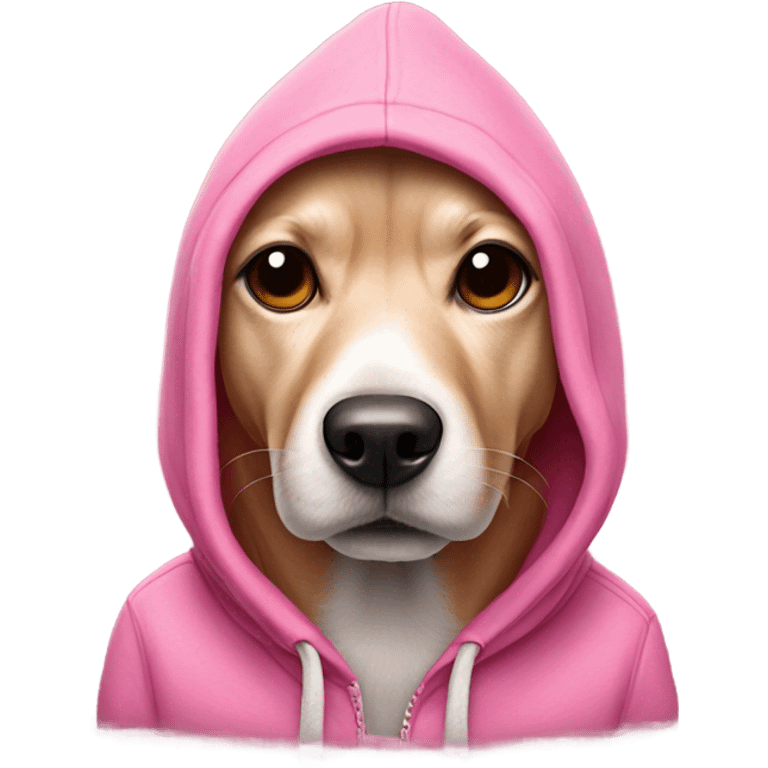 Pink dog with a hoodie emoji