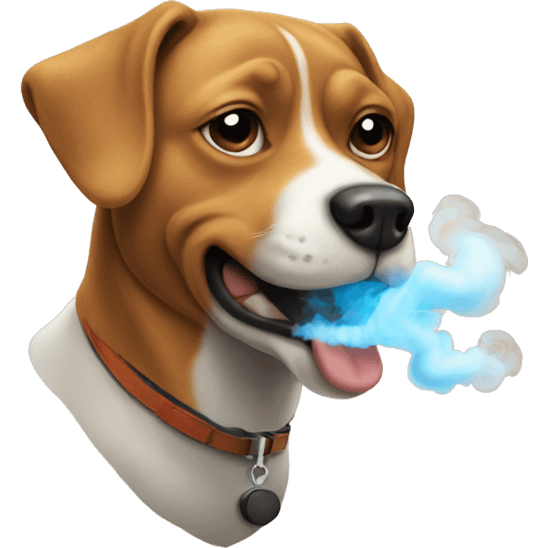 Dog vaping emoji