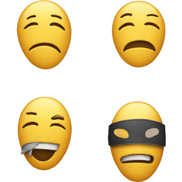 A emoji With a mask  An emoji with a happy emotion disguised with a sad mask  emoji