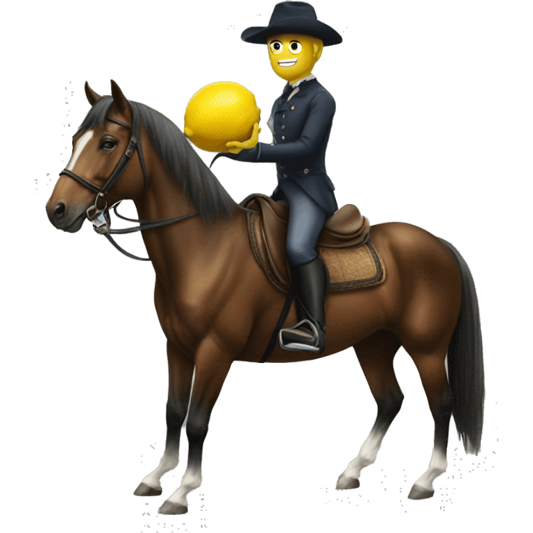 a horse riding a one big lemon emoji