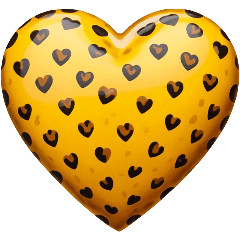 Cheetah print love heart emoji