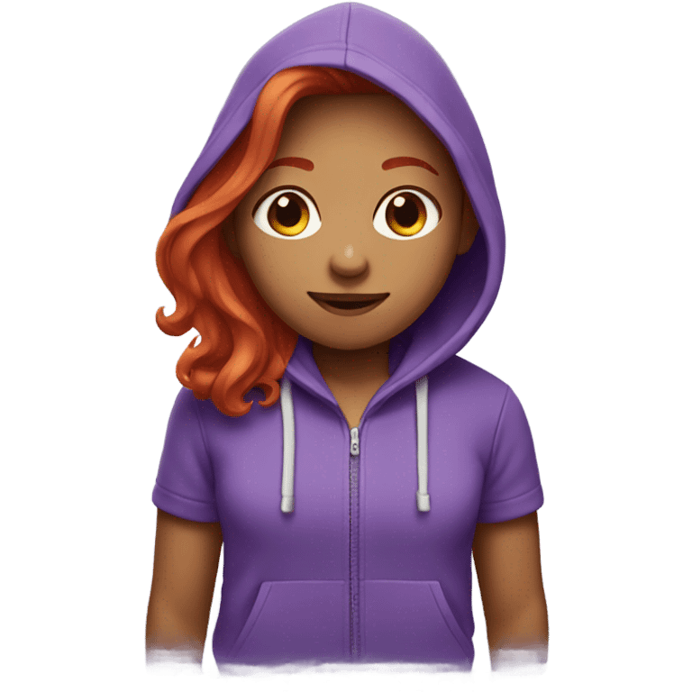 Girl with red hair and a purple hoodie emoji