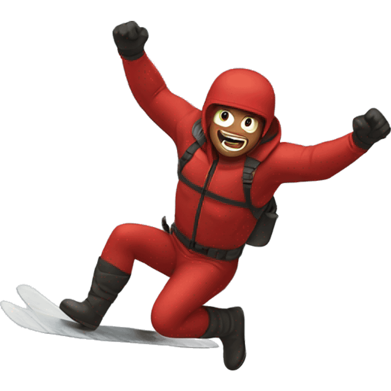 Daredevil falling off of a snowy moumtain emoji