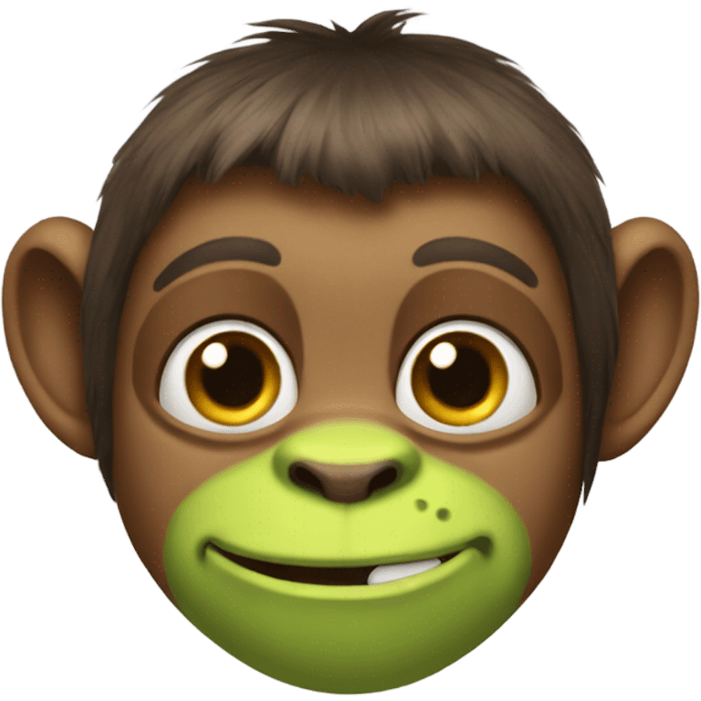 Monkey wearing shrek ears emoji