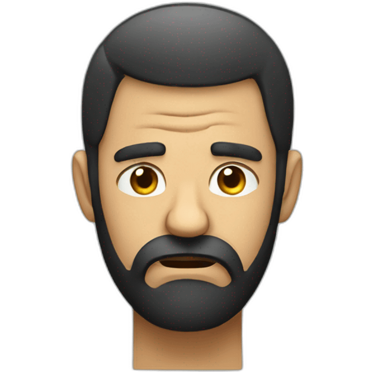 black-beard-confused sleepy -face frustrated emoji