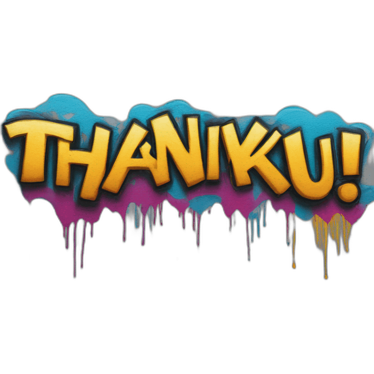 Thank you in graffiti emoji