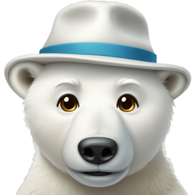 Polar bear wearing a hat emoji