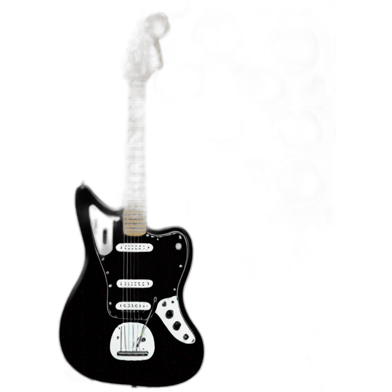 realistic all black fender jaguar guitar emoji