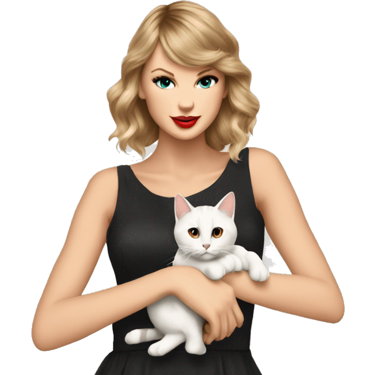 Taylor swift holding a cat emoji