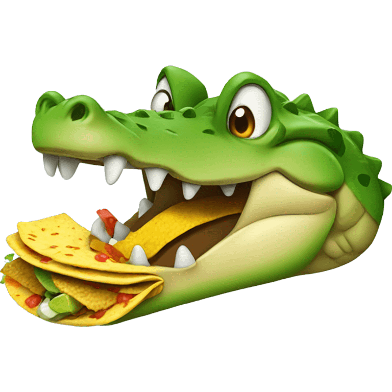 Crocodile eating a taco  emoji