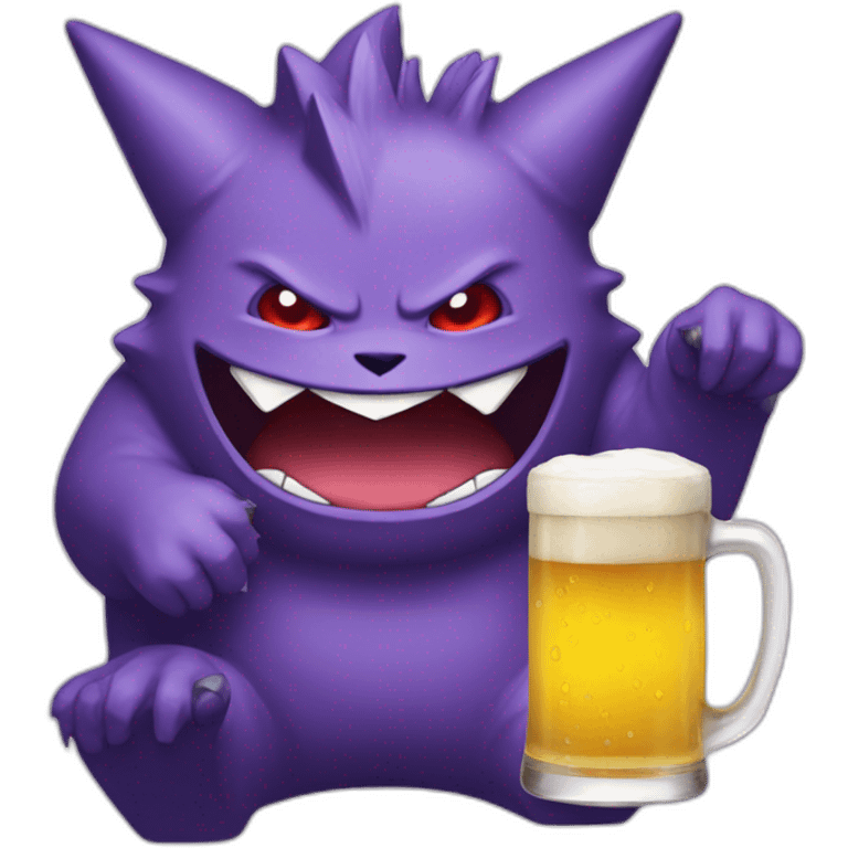 Gengar with beer emoji