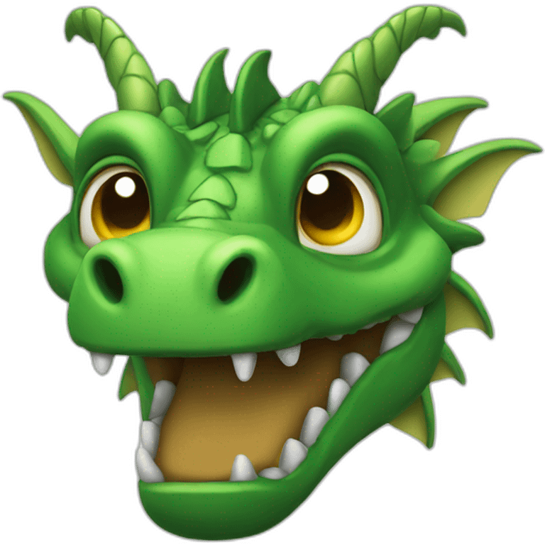 Green wooden dragon emoji