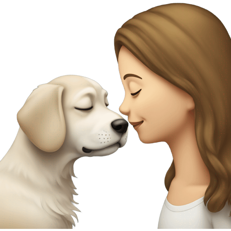 Human kissing dog emoji