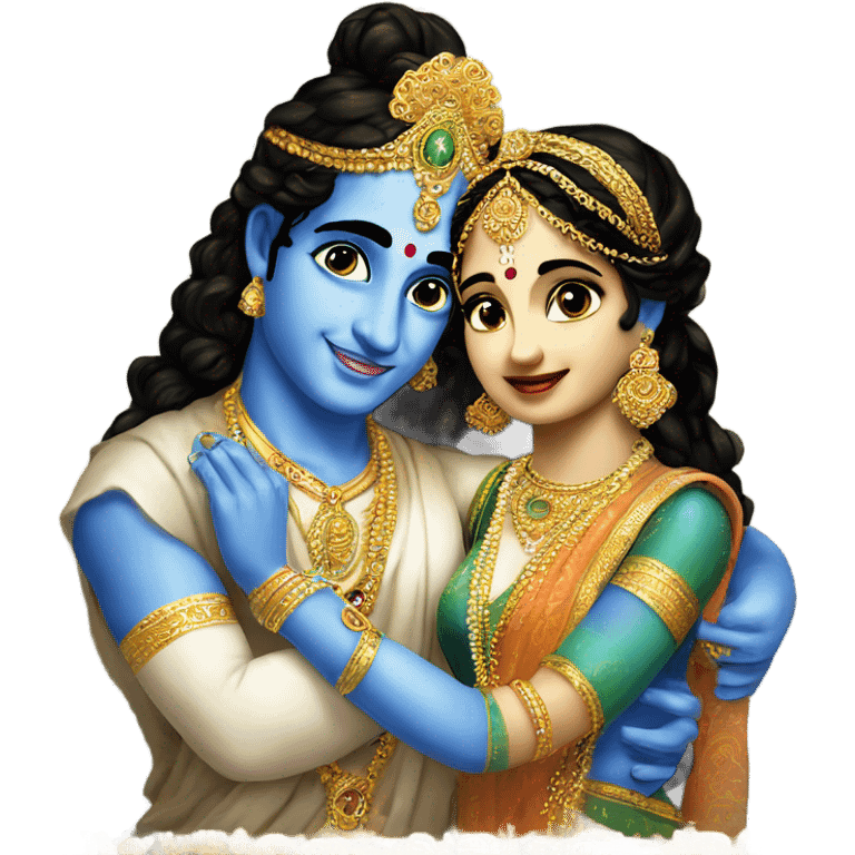 Handsome Krishna with Radha wallpaper emoji