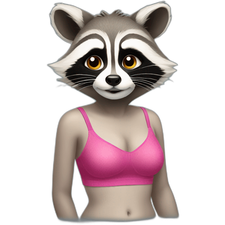 Racoon wear bra emoji