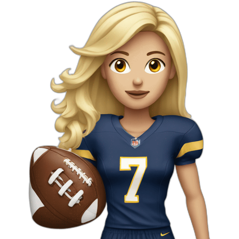 Fille blonde football emoji