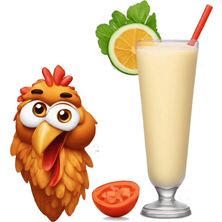 Chicken tikka and lassi emoji