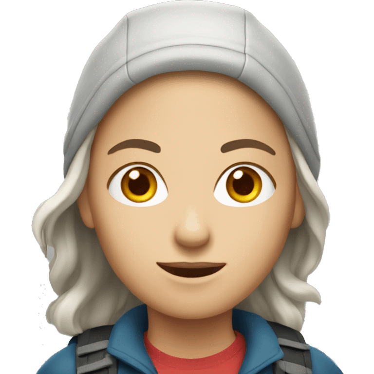 White woman hiking emoji