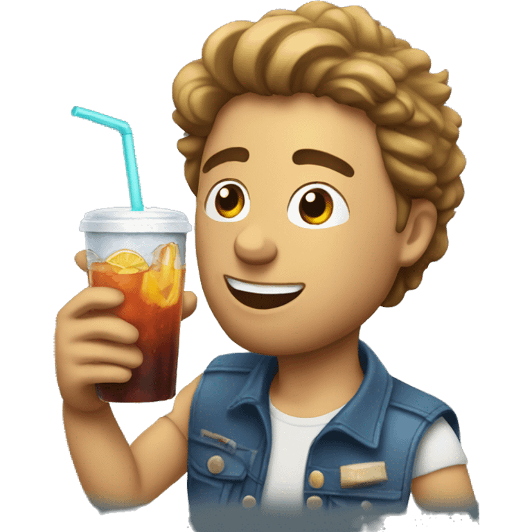 Terry Cruise drinking softdrinks emoji