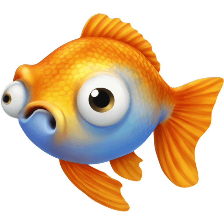 Bubble eye gold fish emoji