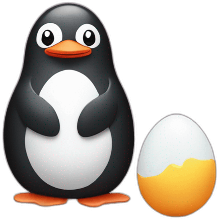 Pingu and a chikie in and egg emoji