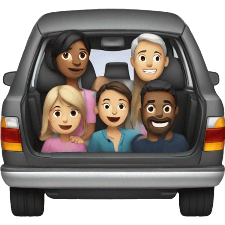 family in the car emoji