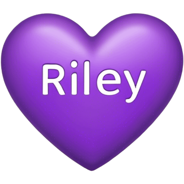 Purple Heart with the letters Riley in the middle  emoji