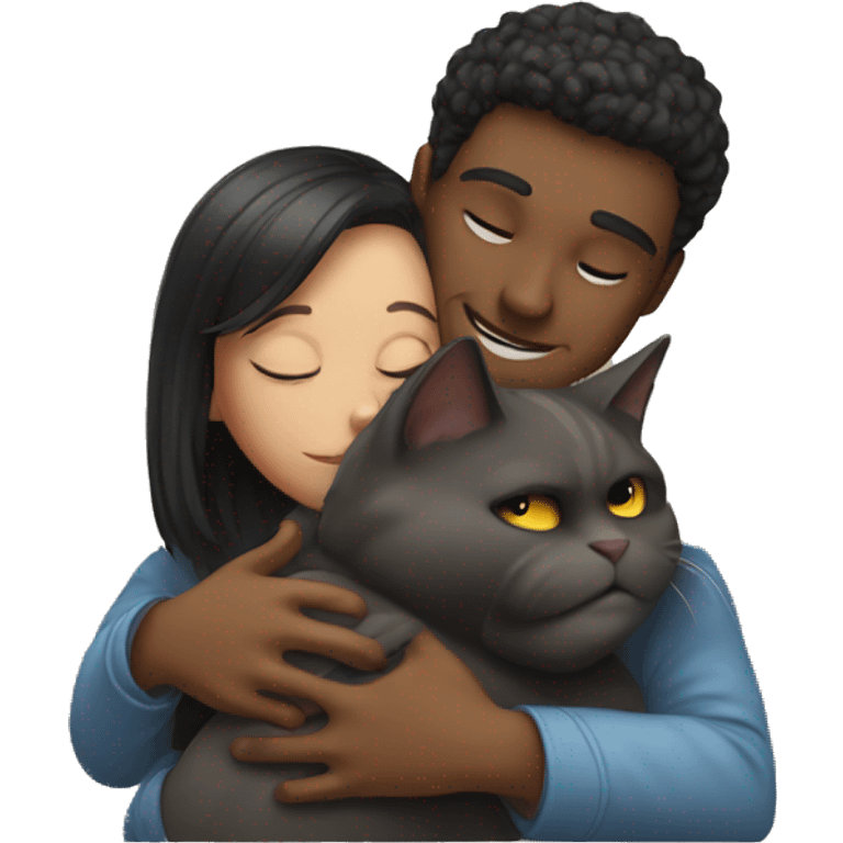 man hugging cat girl emoji