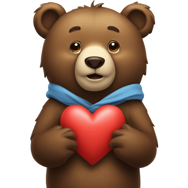 Bear with heart in his hands emoji