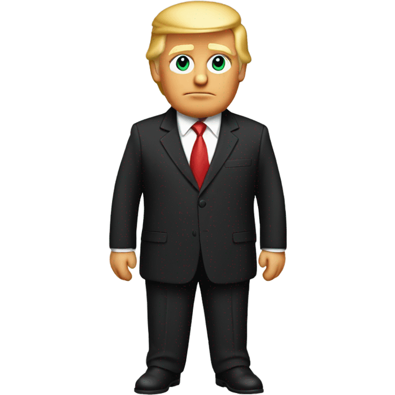 Donald trump in black suit standing  emoji