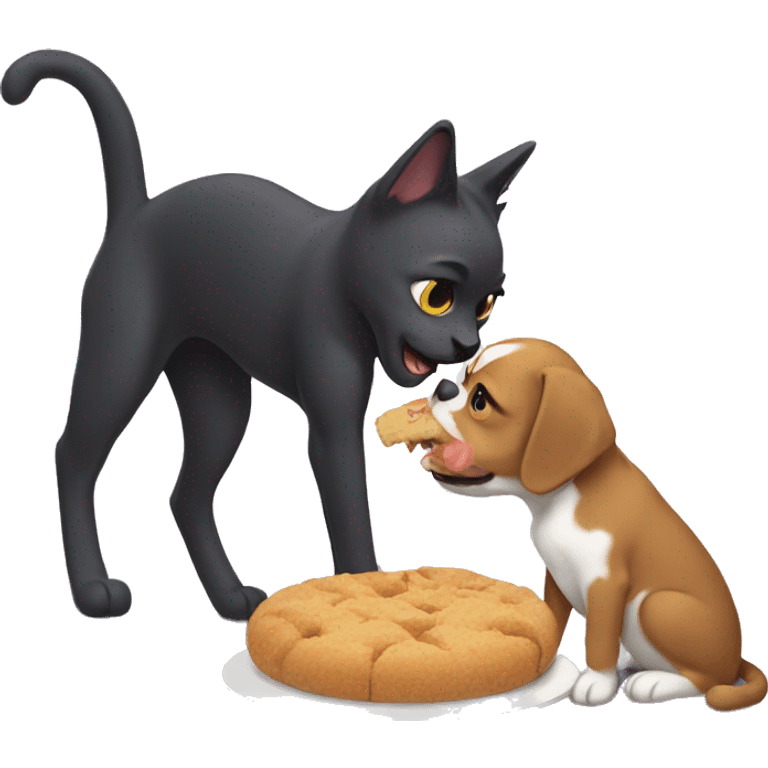 Cat eating dog emoji