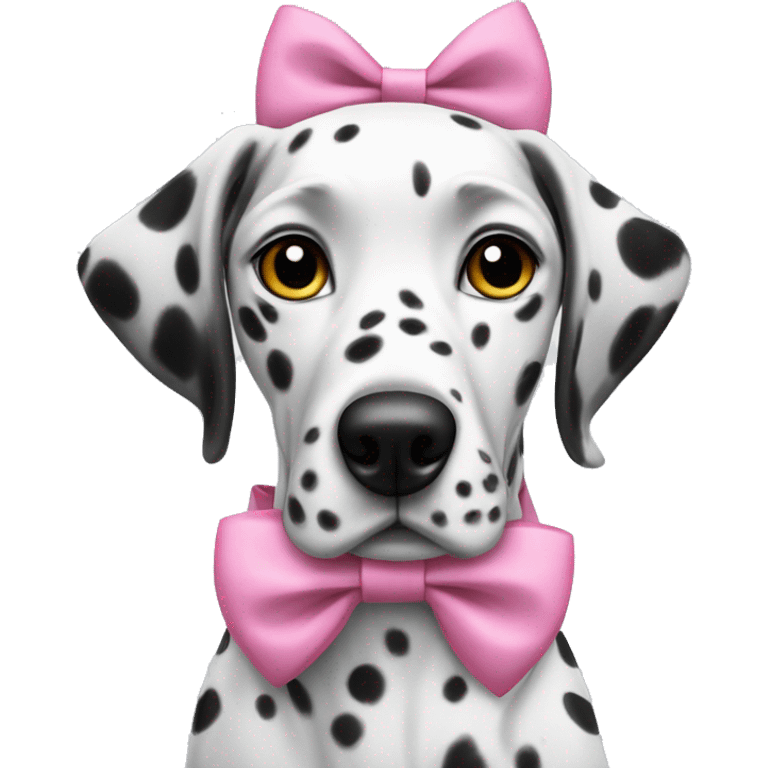 Dalmatian with pink bows on ears emoji