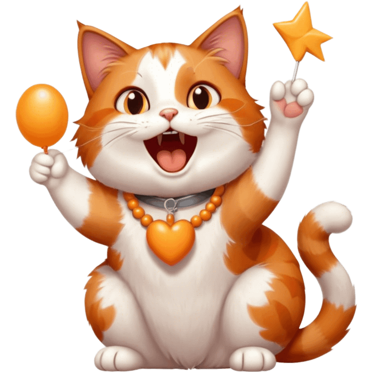 Calico cat singing happy birthday  emoji