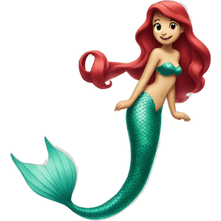 Ariel the little mermaid with her tail emoji