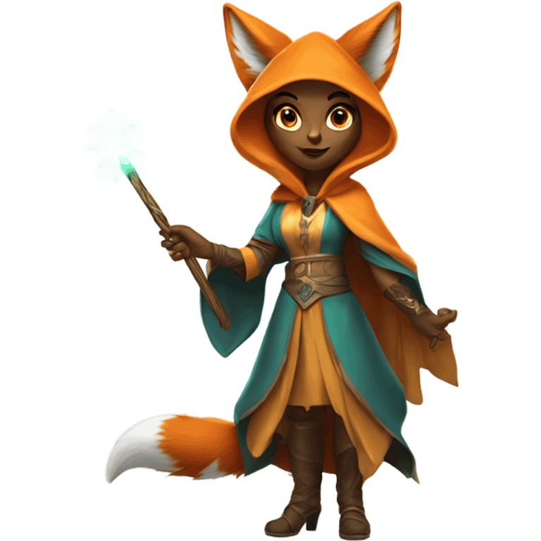 fox sorceress with a magic wand emoji