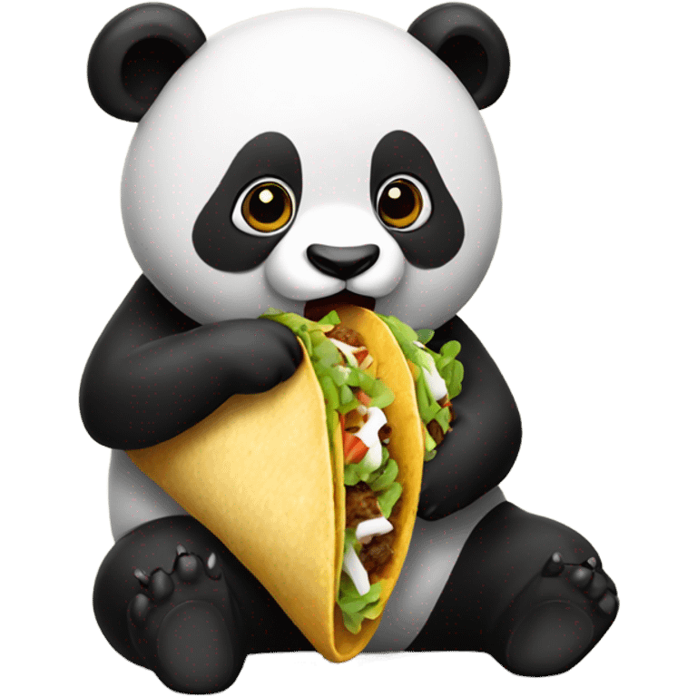 panda eating a taco emoji